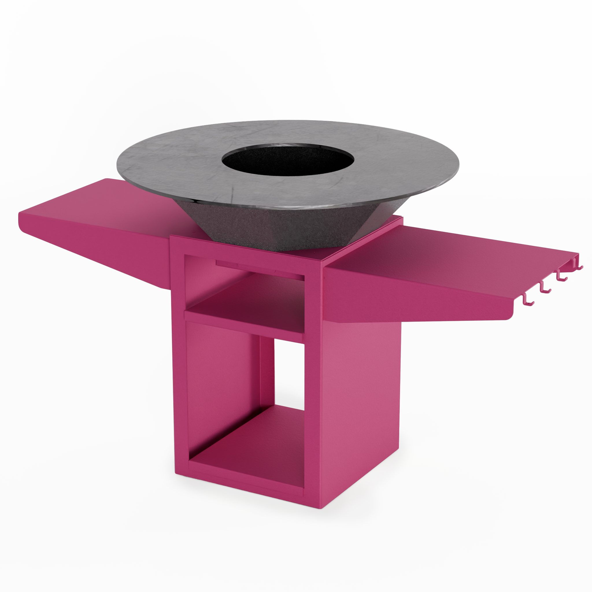 Brasero peint rose et gris